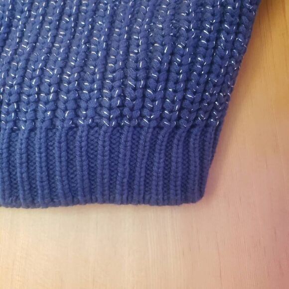 Hanna Andersson Navy Blue Sparkle V-Neck Cardigan Size 3 - Picture 4 of 6